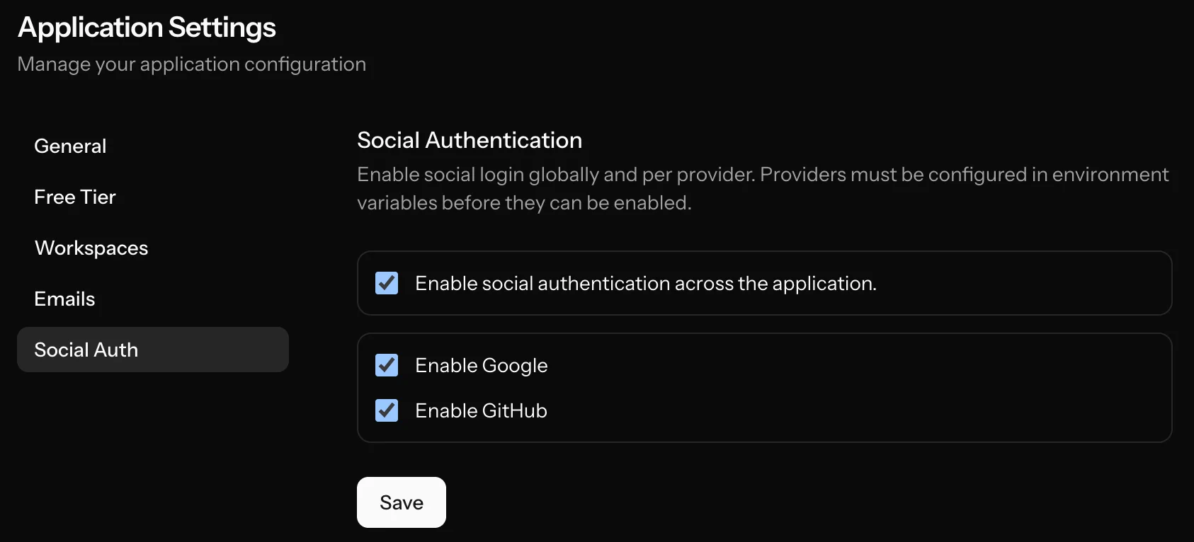 Admin social auth