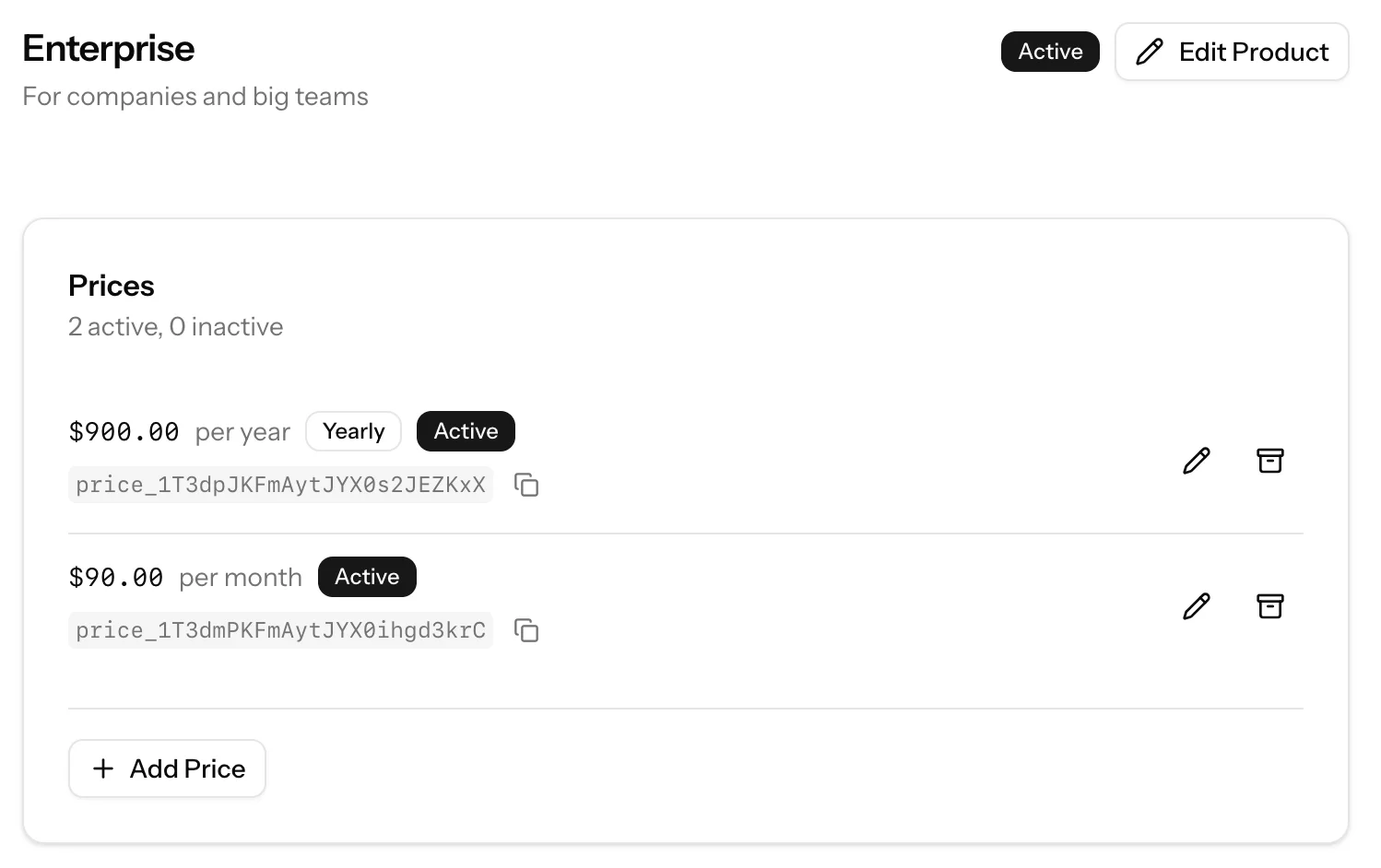 Admin pricing workflow